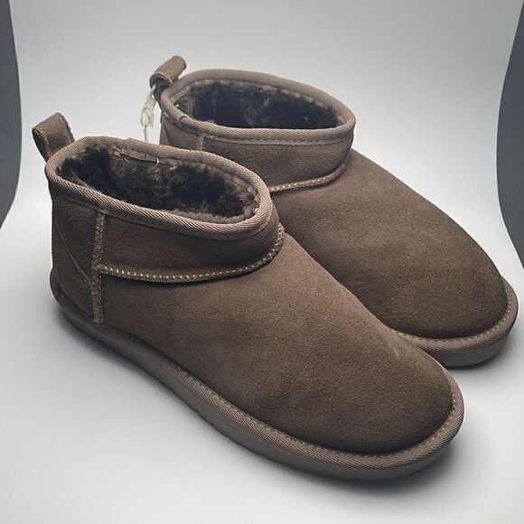 CUSHIONAIRE Women's Genuine Suede pull on boot 8 BROWN - Picture 1 of 7